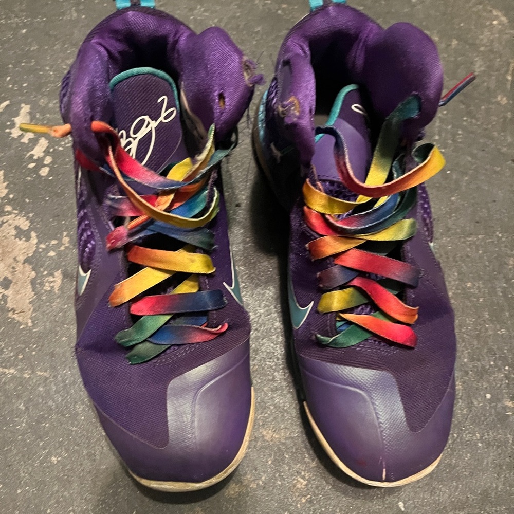 Nike Kids Sneakers - Purple with Multicolor Laces